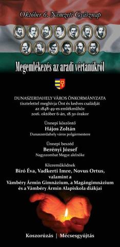 Megemlékezés az aradi vértanúkról