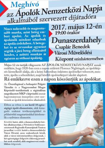 Meghívó az Ápolók Nemzetközi Napja alkalmából szervezett díjátadóra