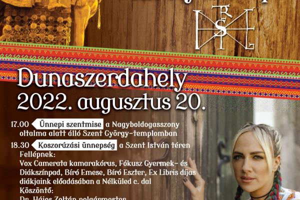 Augusztus 20.: ünnepi megemlékezés és Tóth Gabi koncertje Dunaszerdahelyen