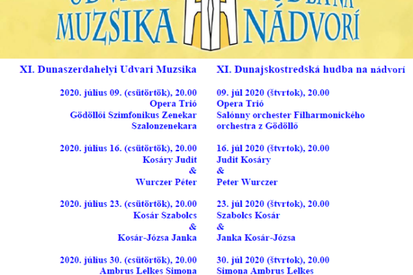 Az Udvari Muzsika: csütörtökönként este új helyen a Csaplár Benedek Városi Művelődési Központ előtt