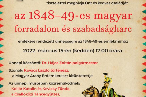 Március 15-én az 1848/49-es forradalomra és szabadságharcra emlékezik Dunaszerdahely
