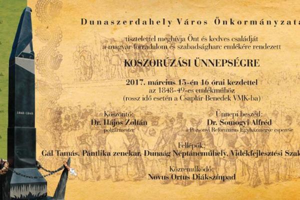 Városi megemlékezés az 1848/49-es forradalomra