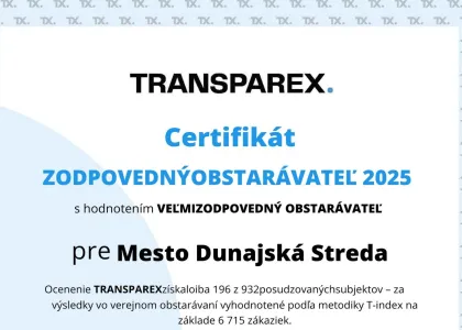 Získali sme ocenenie Zodpovedný obstarávateľ 2025