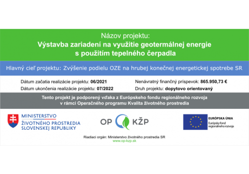 Výstavba zariadení na využitie geotermálnej energie s použitím tepelného čerpadla